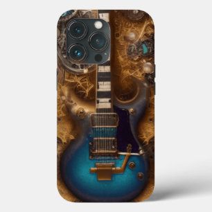 Fantasy Steampunk Vintage Blaue Gitarre Aquarell Case-Mate iPhone Hülle