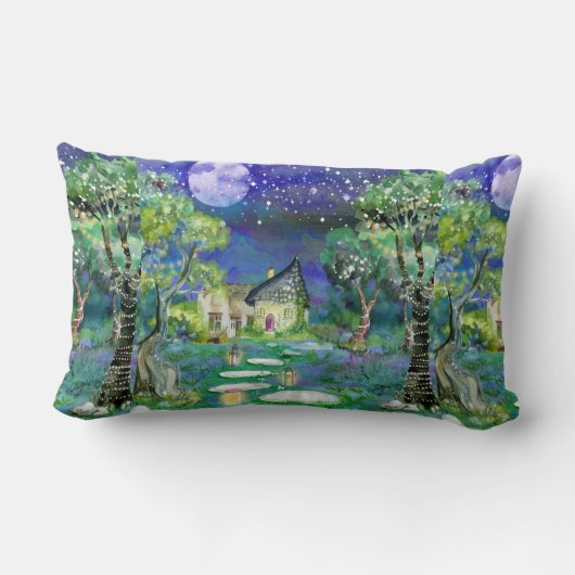 Fantasy Storybook Fairyland Landscape Image Lendenkissen (Rückseite)