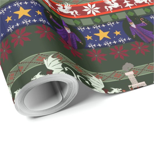Fantasy Style Ugater Muster Wrapping Paper Geschenkpapier (Rolleneckpunkt)
