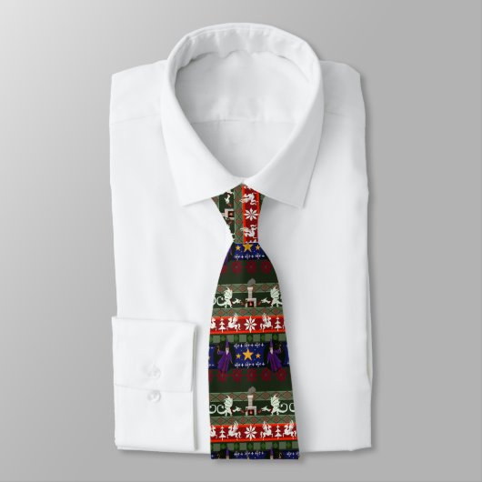 Fantasy Style Ugly Sweater Pattern Krawatte (Gebunden)