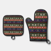 Fantasy Style Ugly Sweater Pattern  Ofenhandschuh & Topflappen-Set (Vorderseite)