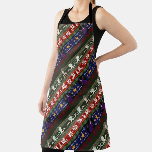 Fantasy Style Ugly Sweater Pattern Schürze (InSitu)