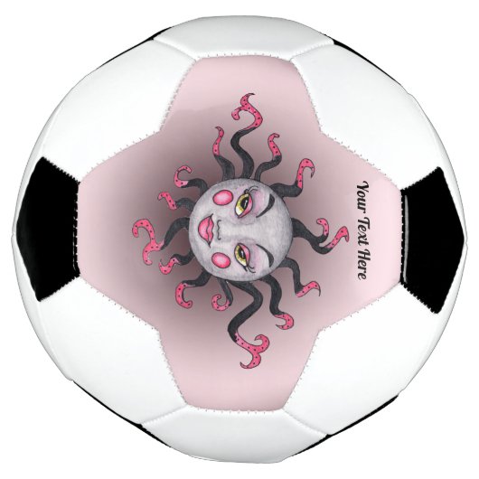 Fantasy Sun Hübsch Face Pink Black Gray Fußball (Gedreht)