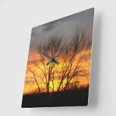 Fantasy Sunset 6 Square Wall Clock Quadratische Wanduhr (Winkel)