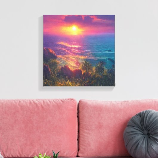 Fantasy Sunset Leinwanddruck (Insitu (Wohnzimmer))