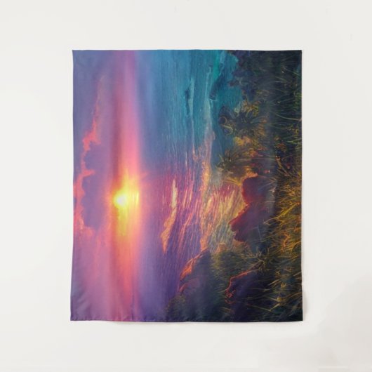 Fantasy Sunset Wandteppich (Vorderseite)