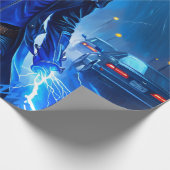 Fantasy Super Hero Girl mit Blitzlicht Power Geschenkpapier (Ecke)