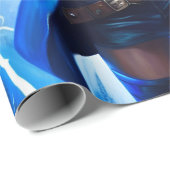 Fantasy Super Hero Girl mit Blitzlicht Power Geschenkpapier (Rolleneckpunkt)