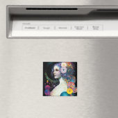 Fantasy Surreal Cosmic Frau Goddess Magnet (In Situ (Geschirrspüler))