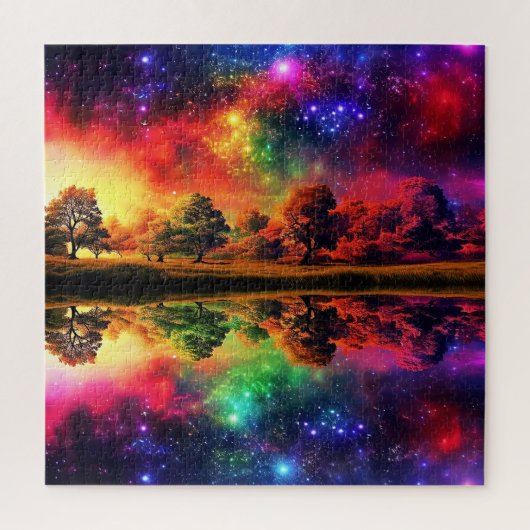 Fantasy Surreal farbenfrohe Landschaft Puzzle (Vertikal)
