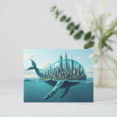 Fantasy-Surreal-Wal-Stadt Postkarte (Stehend Vorderseite)