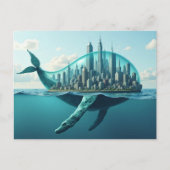 Fantasy-Surreal-Wal-Stadt Postkarte (Vorderseite)