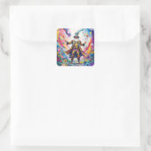 Fantasy Süß Abstrakter Lebendiger Maler Quadratischer Aufkleber (Tasche)