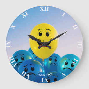 Fantasy Süß Glücklich Und Traurig Große Wanduhr
