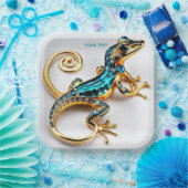 Fantasy Süß Lebendig Art Deco Gecko Pappteller (Party)