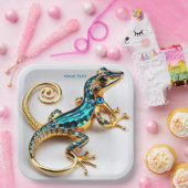 Fantasy Süß Lebendig Art Deco Gecko Pappteller (Party)