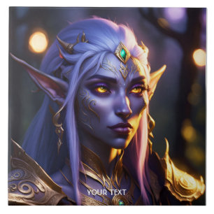 Fantasy Süß Lebendig Dunkelviolett Portrait Fliese