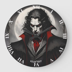 Fantasy Süß Lebendig Schwarz Weiß Gothic Große Wanduhr
