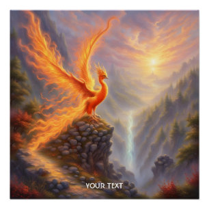 Fantasy Süß Lebendig See Phoenix Feuer Poster