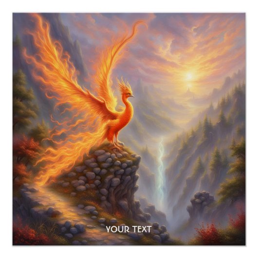Fantasy Süß Lebendig See Phoenix Feuer Poster (Vorderseite)
