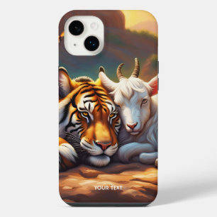 Fantasy Süß Lebendiger Schlafender Tiger Ziege iPhone 14 Plus Hülle