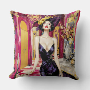 Fantasy Süße Art Deco Dame Kissen