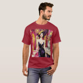 Fantasy Süße Art Deco Dame T-Shirt (Vorne ganz)