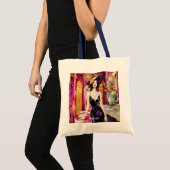 Fantasy Süße Art Deco Dame Tragetasche (Vorderseite (Produkt))
