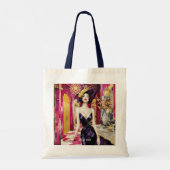 Fantasy Süße Art Deco Dame Tragetasche (Rückseite)