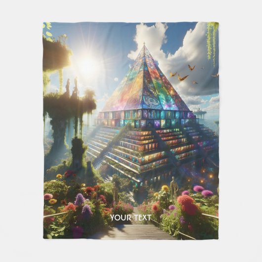 Fantasy Süße Buntglasblumen Fleecedecke (Vorderseite)