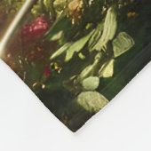 Fantasy Süße Buntglasblumen Fleecedecke (Ecke)