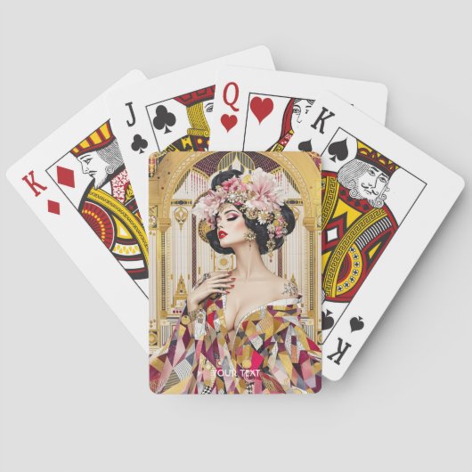 Fantasy Süße Dame Art Deco Spielkarten (Rückseite)
