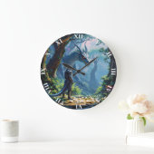 Fantasy Süße Eier Drachenritter Große Wanduhr (Zuhause)