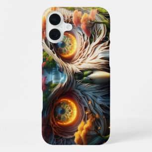 Fantasy Süße Eule Wasserfall Bäume iPhone 16 Plus Hülle
