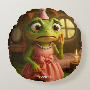 Fantasy Süße Frosch Mädchen Party Rundes Kissen