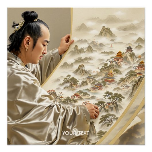 Fantasy Süße Japanische Maler Landschaft Poster (Vorderseite)