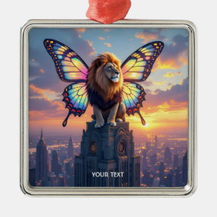 Fantasy Süße Löwe Schmetterlingsflügel Ornament Aus Metall