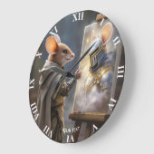 Fantasy süße Maus Malmaus Große Wanduhr (Winkel)