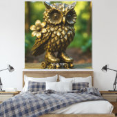 Fantasy Süße Messing-Eulen-Rollerblades Leinwanddruck (Insitu (Schlafzimmer))