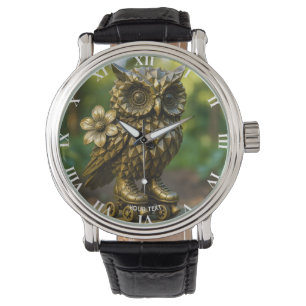 Fantasy Süße Messing-Eulen-Rollschuhe Armbanduhr