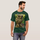 Fantasy Süße Messing-Eulen-Rollschuhe T-Shirt (Vorne ganz)