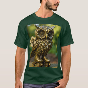 Fantasy Süße Messing-Eulen-Rollschuhe T-Shirt