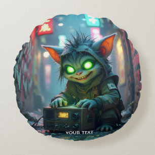 Fantasy Süße Musik Freude Straße Rundes Kissen