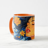 Fantasy Süße Orange Blaue Mädchen Tasse (Vorderseite Links)