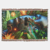 Fantasy Süße Orange Grüne Mädchen Decke (Vorderseite)
