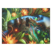 Fantasy Süße Orange Grüne Mädchen Tischdecke (Vorderseite (Horizontal))