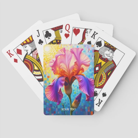 Fantasy Süße Orange-Pinke Blume Spielkarten (Rückseite)