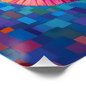 Fantasy Süße Orange Rosa Blume Poster (Ecke)