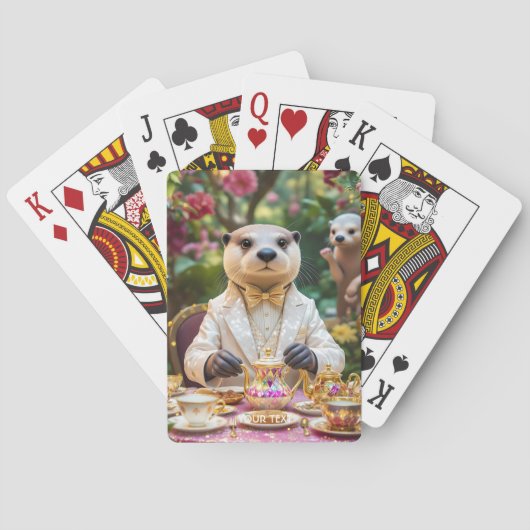 Fantasy süße Otter-Teeparty Spielkarten (Rückseite)