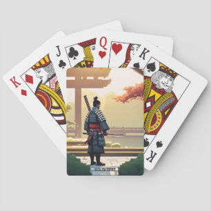 Fantasy Süße Pixel Art Samurai Spielkarten